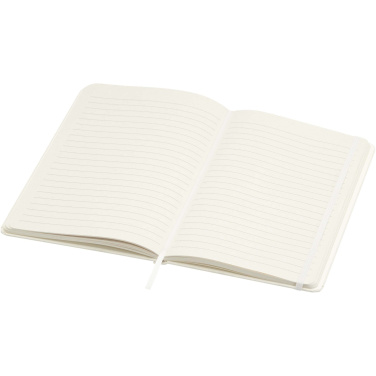Logo trade promotional item photo of: Bass A5 recycled hard cover notebook with lined pages