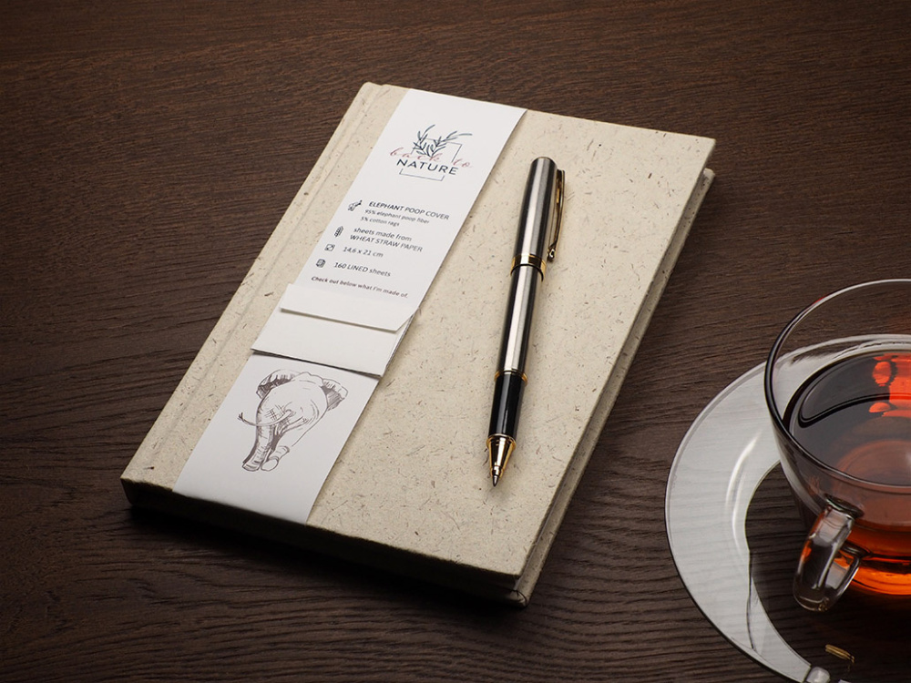 Logo trade business gift photo of: Recycled Elephant Poo Notebook 209734400