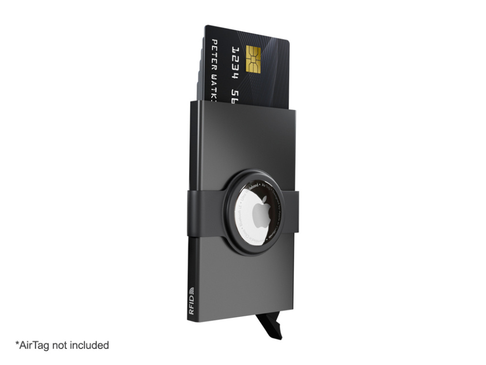 Logo trade business gifts image of: RFID credit card case with holder for AirTag 2163108