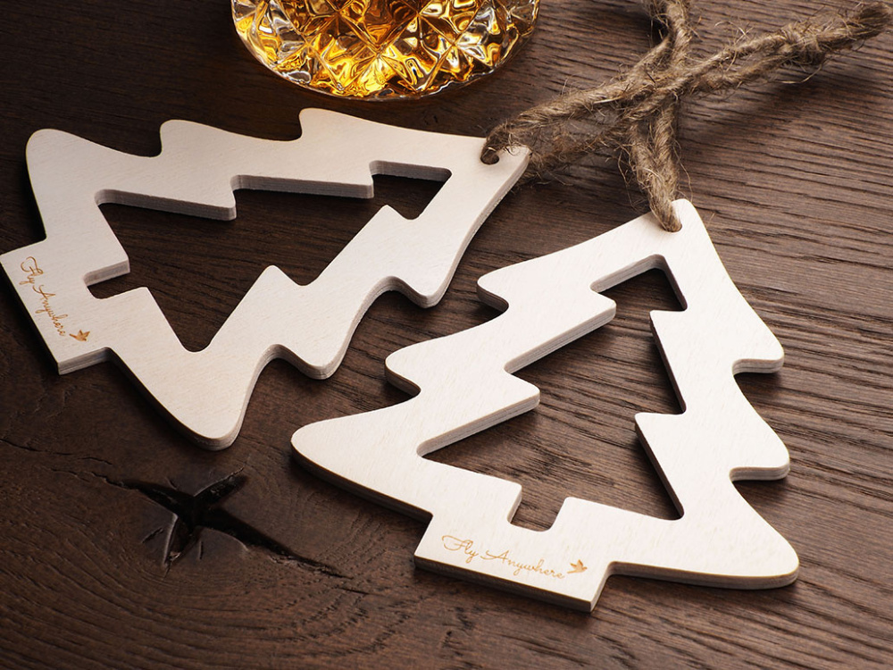 Logo trade corporate gift photo of: Wooden Christmas Decoration 1855121