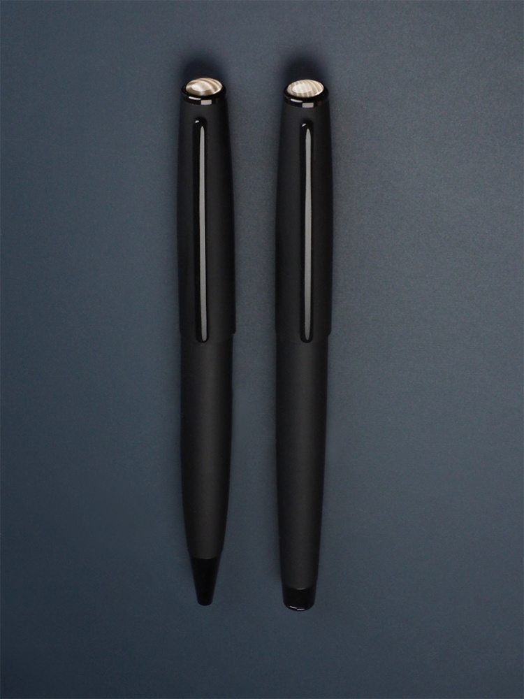 Logo trade corporate gift photo of: Striped Flint Pen set 1284036