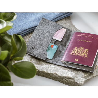 Logo trade business gift photo of: Identify GRS RPET Felt passport holder