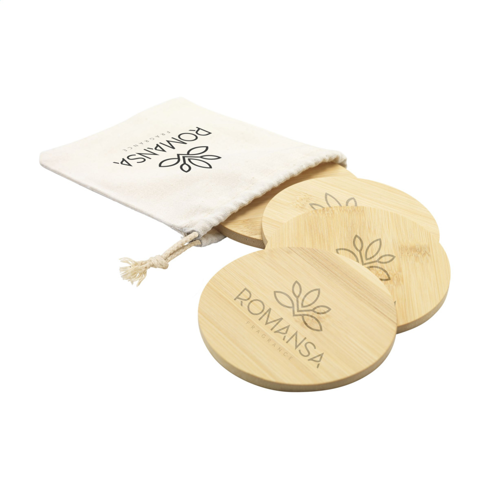 Logotrade advertising product image of: Bamboo Coaster Set