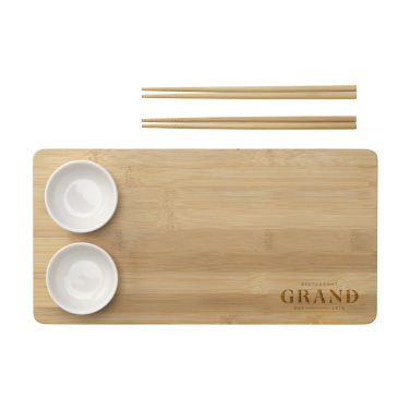 Logo trade promotional items image of: Temaki Bamboo Sushi Tray gift set