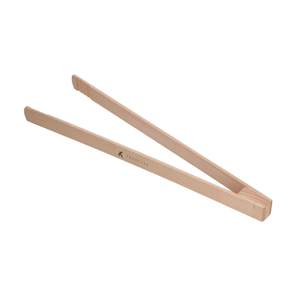 Logo trade promotional items image of: Pinza wooden BBQ tongs