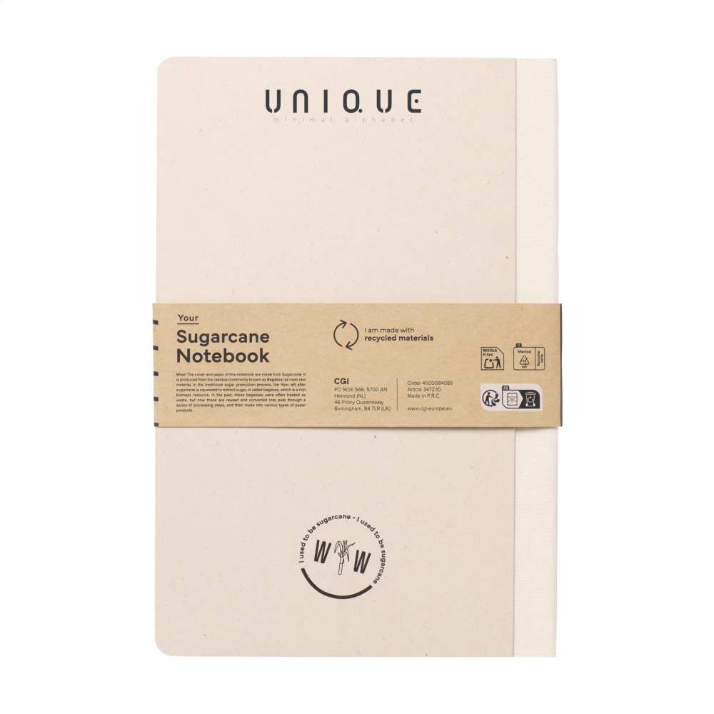 Logo trade corporate gift photo of: Sugarcane Paper Notebook A5