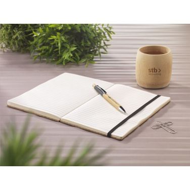Logotrade promotional item image of: Bamboo Journal Naked Spine Paper Notebook A5