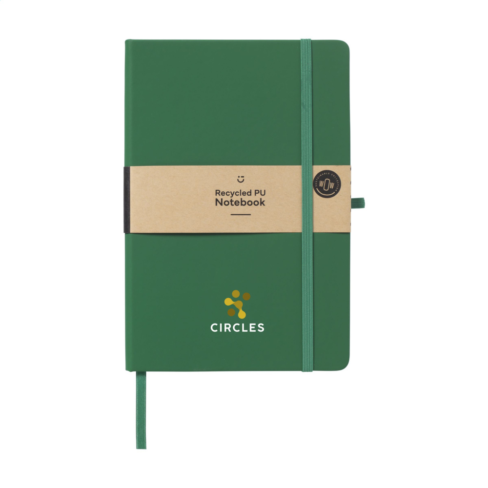 Recycled GRS PU Paper Notebook A5, green, colour variant