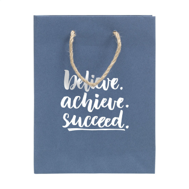 Logo trade corporate gifts image of: Leaf It Bag recycled with jeans fibres (180 g/m²) S