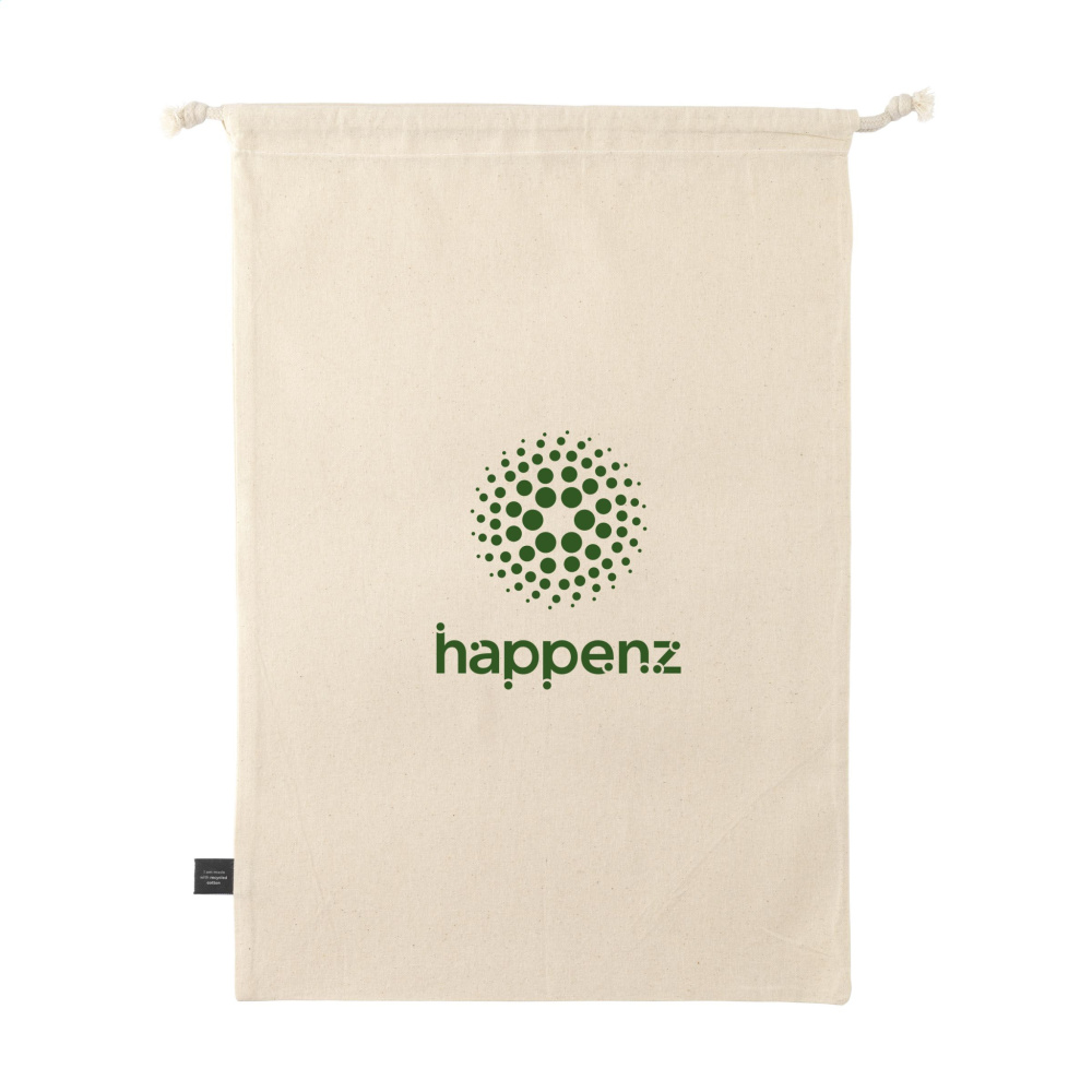 Logo trade corporate gift photo of: Gift Pouch Natural GRS Recycled Cotton (150 g/m²) L