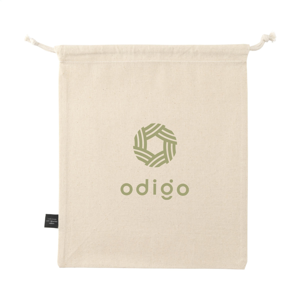 Logo trade promotional gifts picture of: Gift Pouch Natural GRS Recycled Cotton (150 g/m²) M