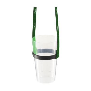 Logotrade promotional product picture of: Lanyard Sublimation RPET 1.5 cm with Cup holder