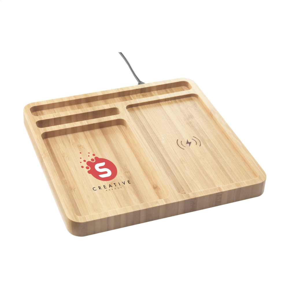 Logo trade promotional gifts picture of: Bamboo Organizer charger