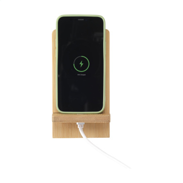 Logo trade business gifts image of: Miyo Bamboo Phone Stand
