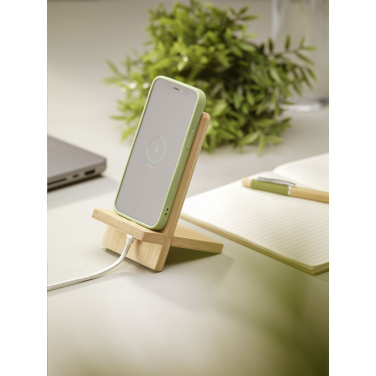 Logo trade promotional products image of: Miyo Bamboo Phone Stand