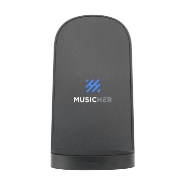 Logo trade promotional products image of: Triple-Up RCS Recycled ABS Wireless Charger Stand