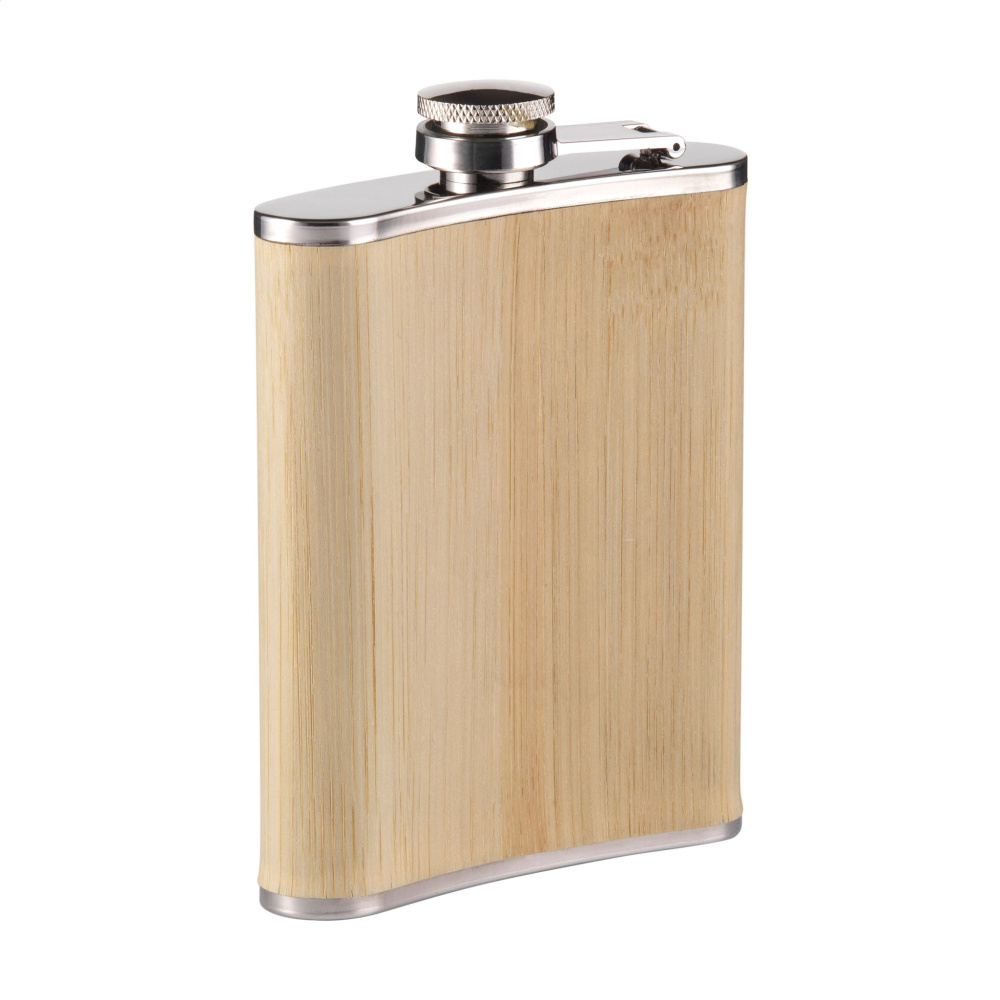 Logo trade promotional giveaways picture of: Hipflask Bamboo 200 ml drinking bottle