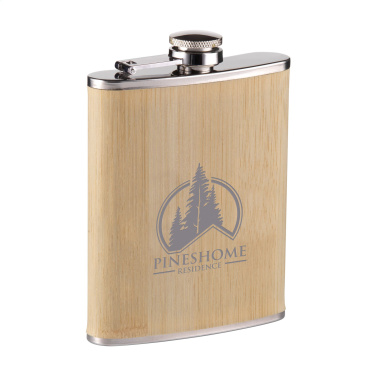 Logo trade promotional merchandise photo of: Hipflask Bamboo 200 ml drinking bottle
