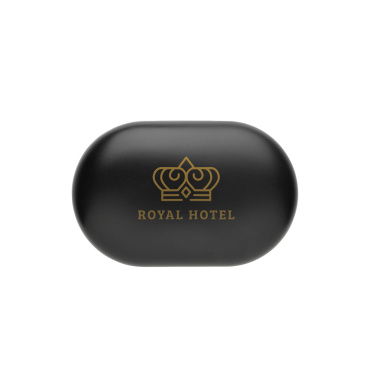 Logo trade promotional giveaways image of: Fitsound RCS recycled plastic open ear TWS earbuds