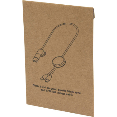 Logotrade advertising product picture of: Citala 5-in-1 recycled plastic 30 cm data sync and 27W fast charge cable