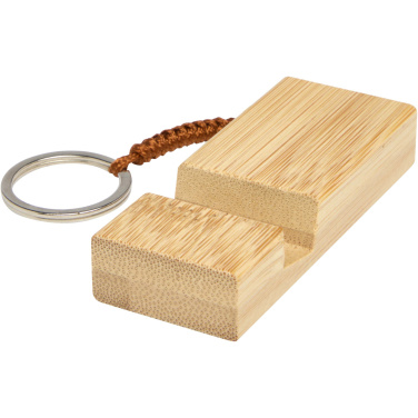 Logo trade corporate gifts picture of: Bosona bamboo phone holder with keychain