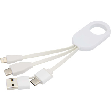 Logo trade promotional merchandise photo of: Troop 4-in-1 recycled plastic charging cable