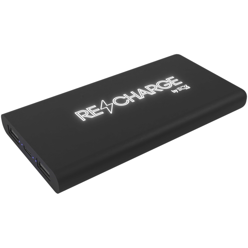 Logo trade promotional gifts picture of: SCX.design P40 10.000 mAh light-up wireless rubber power bank