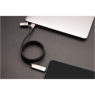 Logo trade advertising products image of: SCX.design C52 100W 4-in-1 rPET magnetic ultra fast charging cable 