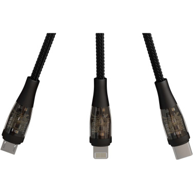 Logo trade promotional merchandise photo of: SCX.design C50 5-in-1 fast charging 100W/5A cable with digital display