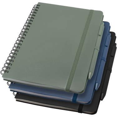 Logo trade corporate gifts picture of: Thalaasa A5 ocean-bound hard cover notebook with ballpoint pen (black ink)