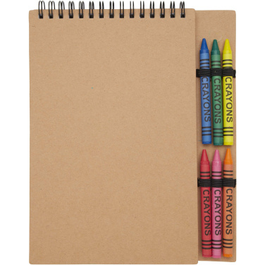 Logotrade promotional giveaway picture of: Doodle A5 spiral soft cover notebook and crayon set