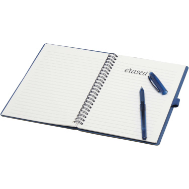 Logo trade business gift photo of: Slate reusable soft cover notebook and pen set (black ink)