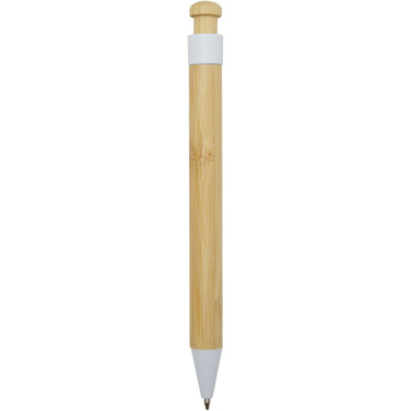 Logotrade promotional giveaway picture of: Rattan bamboo and recycled plastic ballpoint pen (black ink)