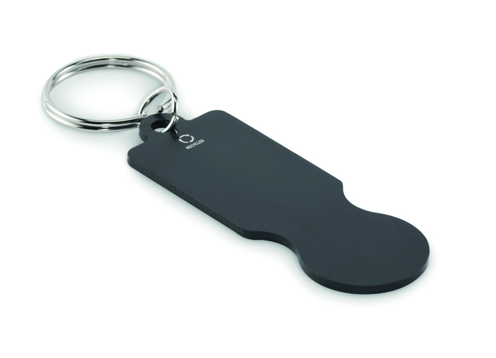 Logo trade business gifts image of: Key ring with trolley token