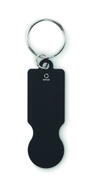 Logo trade promotional gifts image of: Key ring with trolley token