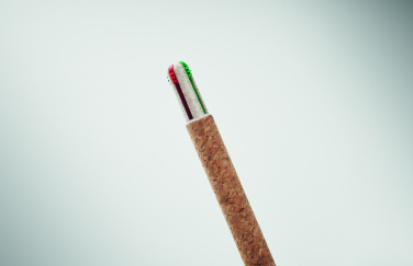 Logo trade business gift photo of: Cork 4-colour ink ball pen