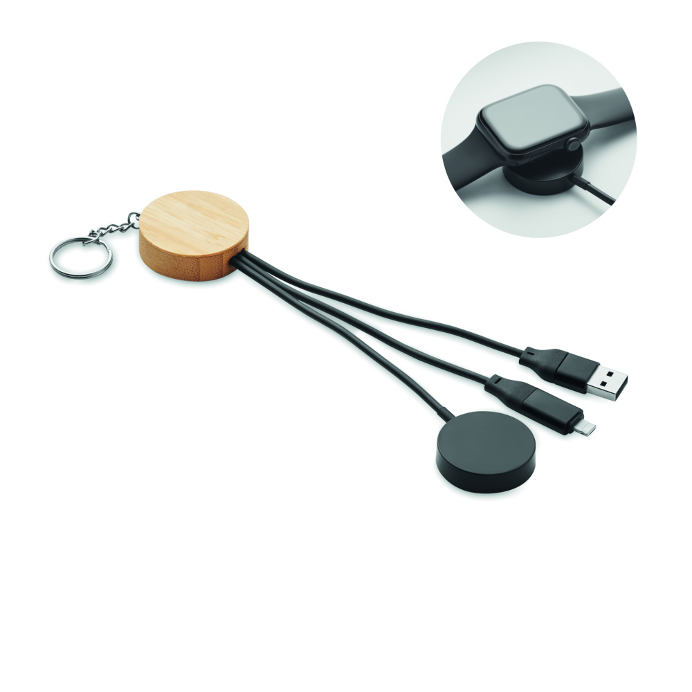 Logo trade advertising product photo of: Key ring with 4 in 1 60W cable