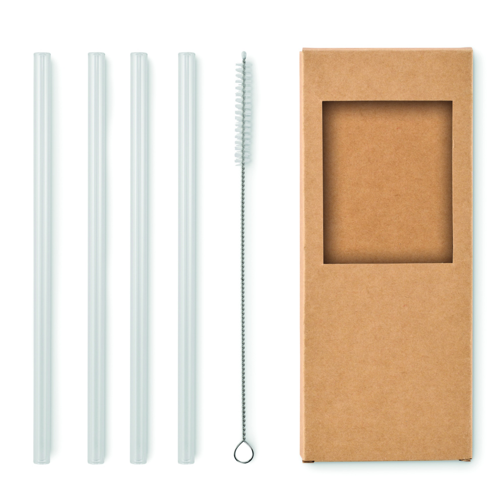 Logotrade promotional gift picture of: 4 reusable glass straws