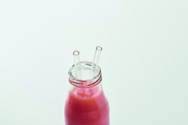 Logo trade promotional gifts image of: 4 reusable glass straws