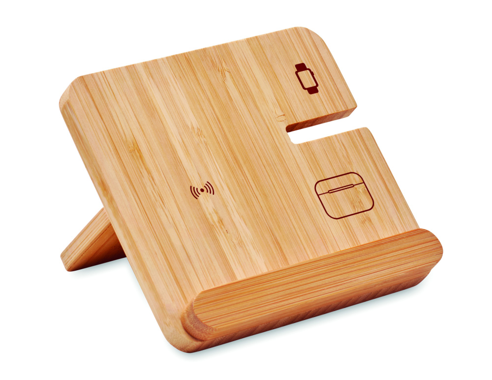 Logo trade promotional gifts image of: 3 in 1 15W wireless charger