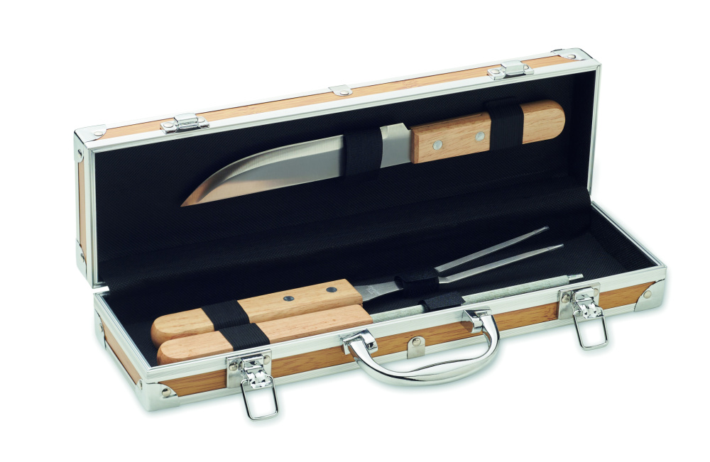 Logo trade promotional giveaways image of: Stainless steel barbecue tools