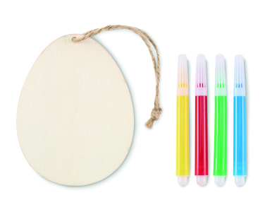 Logo trade advertising product photo of: Wooden egg painting set