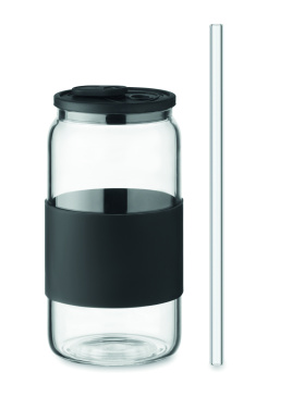 BOROSIP borosilicate glass tumbler with straw 550 ml – detail view 2