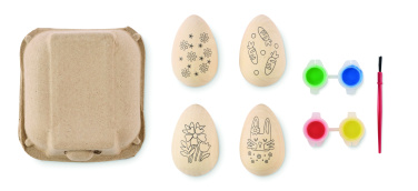Logo trade promotional giveaways picture of: Wooden eggs painting set