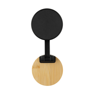 Logo trade business gifts image of: Magmount RCS recycled plastic and bamboo phone stand