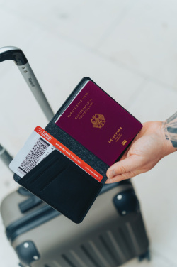 Logo trade business gift photo of: Trackmate RCS rpolyester passport holder worldwide locating