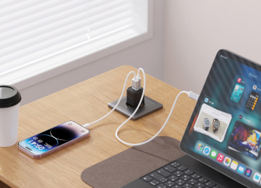 Logotrade promotional products photo of: Urban Vitamin Monterey RCS recycled plastic 20W GAN charger