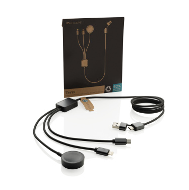Logo trade promotional giveaway photo of: Terra RCS rPET 6-in-1 charging cable with watch charger