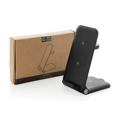 Logo trade business gift photo of: Powerpal 3 in 1 RCS recycled plastic 15W charger