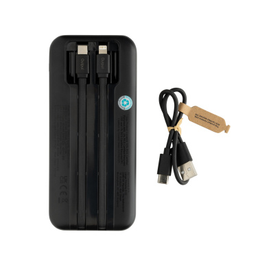 Logotrade corporate gift image of: Turbopack RCS rplastic powerbank 10.000 integrated cables